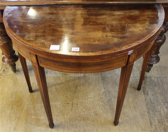 George III demi lune card table